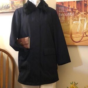 Utex Black coat with faux fur